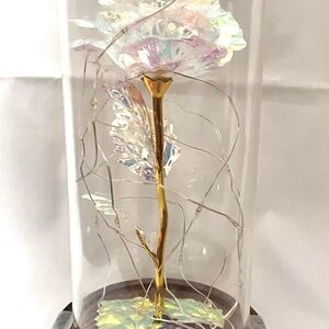 Elegant Gold and Iridescent Flower Art Piece